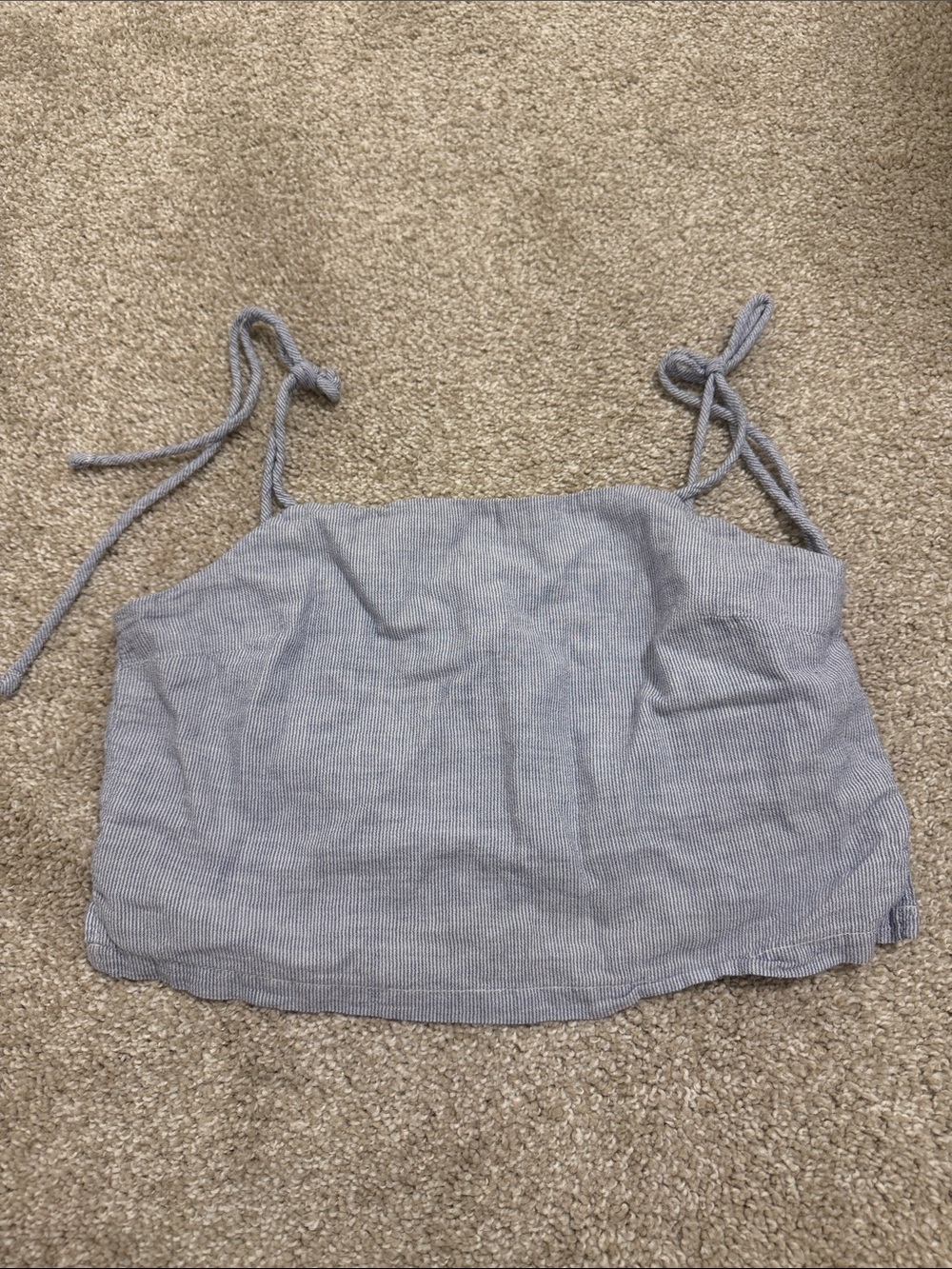 BRANDY MELVILLE Blue Striped Tie-Strap Tank Top